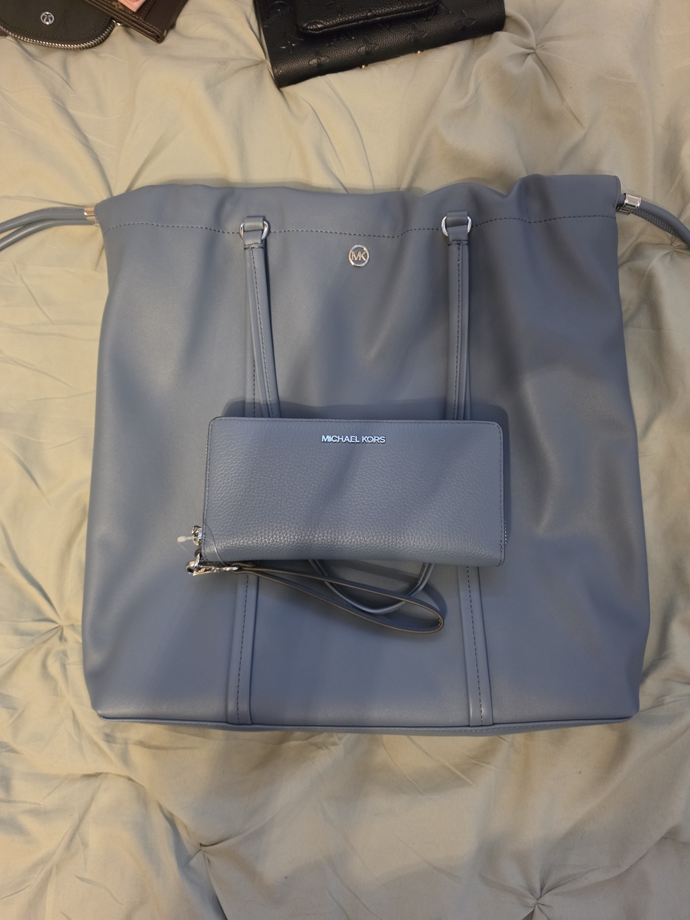Michael Kors Slate Blue Tote with Matching Wristlet
